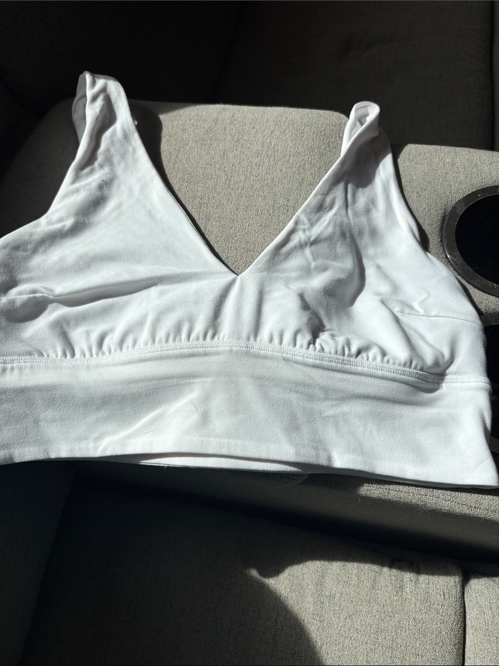 lululemon athletica White V-Neck Light Support Bralette